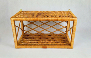 Étagère murale suspendue en rotin en osier de couleur naturelle du Vietnam Décoration intérieure unique - Product Image 4