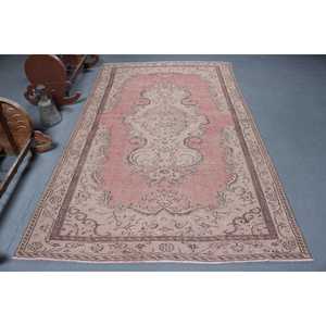 Grand tapis vintage 5,3x9,1 pi (162x276 cm), tapis turc à fleurs rouges - Product Image 1