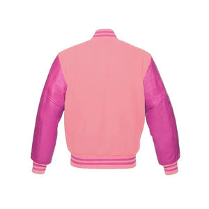 OEM Coated 100% Cotton Stylish Winter Breathable Crop Varsity <b>Jacket</b> <b>Men</b> Women Long Sleeve <b>Short</b> Length Casual College Baseball - Product Image 3