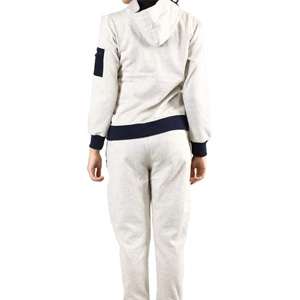 womens zip up <b>tracksuit</b> set with joggers custom logo womens sportswear set supplier - Product Image 3