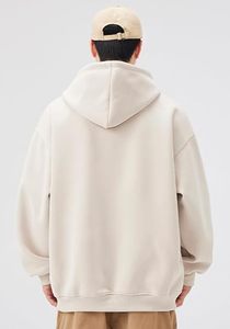 Custom Heavy Hoodie <b>Men's</b> Winter Street Wear Wide Shoulder Hoodie Solid Color Cotton Sports Hoodie - Product Image 3