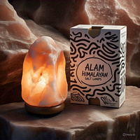 Lampe de sel de l'Himalaya rose, biologique et naturelle, certifiée HACCP, sculptée avec des motifs animaux, floraux, croix, Feng Shui et religieux, respectueuse de l'environnement