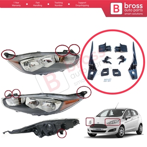 Support de fixation de phare BHL556+BHL557, kit de réparation avec languettes, côté gauche et droit, pour Fiesta B299 B409 B479 2013-2019 D2BZ13008L D2BZ1 - Product Image 5