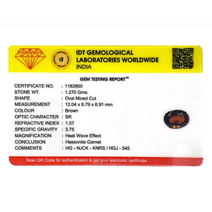 Hessonita (Gomed) de 6.35 Quilates, Gema Mineral Natural, Corte Oval Facetado, Color Naranja, Calibrada, Gema Suelta - Product Image 4