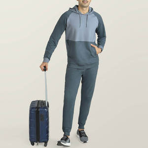 Chándal de gimnasio de equipo con estampado ajustado a la moda personalizado para hombre, ropa deportiva para el sudor, chándal deportivo en blanco de dos piezas para hombre - Product Image 2