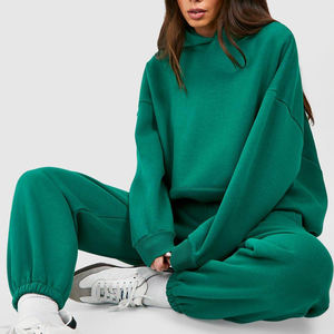 Venta al por mayor de las mujeres de gran tamaño largo pulóver chándal 100% algodón de lana logotipo personalizado Casual patrón sólido temporada de invierno adecuado - Product Image 6