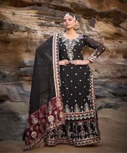 Ropa islámica Eid Traje paquistaní de mangas completas para mujer - Product Image 4