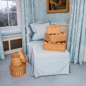 กล่องหวายกลมฝาหอยเชลล์กล่องเก็บของทำมือเป็นมิตรกับสิ่งแวดล้อมธรรมชาติของตกแต่งบ้านและบ้านขายส่งจากเวียดนาม - Product Image 5