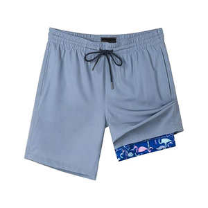 Logo Custom Designer Basketball Sports Shorts for Men Elastic Waist Solid Double <b>Layer</b> Workout Jogger Compression Shorts Adult - Product Image 2