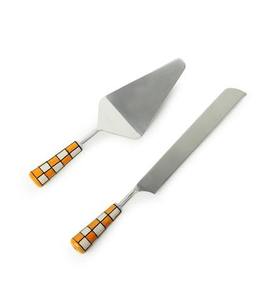 Juego de cuchillos para queso de último diseño, cortador de pastel de acero inoxidable y juego de cuchillos para servidor con mango de resina para cuchillo decorativo de mesa - Product Image 1