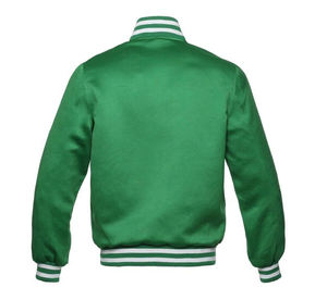 Chaqueta universitaria de satén hacia adelante a la moda, chaqueta de béisbol Bomber OEM personalizada para hombres y mujeres, ropa Unisex con bordado de logotipo - Product Image 5