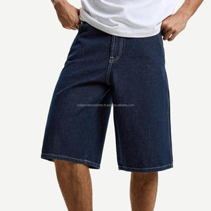 กางเกงยีนส์ขาสั้นเอวกลางสไตล์อเมริกันเรโทรลำลองสำหรับผู้ชาย พิมพ์โลโก้ตามสั่ง ปี 2025 ผ้าฝ้าย 100% แห้งเร็ว - Product Image 2