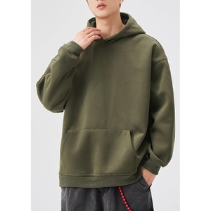 Sudaderas con capucha para hombre 2025, Sudadera con cuello redondo de algodón liso en blanco 100% para hombre, nueva moda básica para hombre, mezcla de algodón - Product Image 4