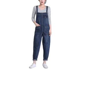 High Quality Soft Touch <b>Women</b> Slim Fit Ripped Stretch Cotton Denim <b>Overalls</b> Y2K Eco-Friendly <b>Skinny</b> Denim Jumpsuits Wholesale - Product Image 2
