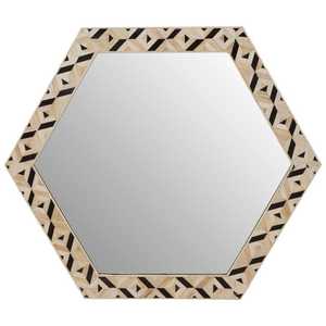 Miroir en os avec motif géométrique en étoile en noir et blanc pour la maison et le bureau - Product Image 1
