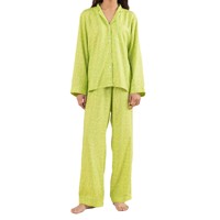 Neuheiten 2026 Damen Einfarbiges Thermo-Set aus 100% Baumwolle, Atmungsaktiv, Umweltfreundlich, Langarm, Elastische Taille, 2-teiliges Bademantel-Set