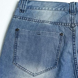 Hot Selling Men's Blue Denim <b>Shorts</b> 100% Cotton Rugged Mid <b>Waist</b> Relaxed Straight Style Denim <b>Shorts</b> - Product Image 6