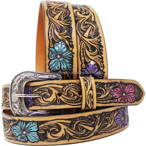 Latest Design Hand <b>Tooled</b> Western Leather <b>Belts</b> Cowhide Full Grain <b>Belts</b> & Accessories for Unisex in All Custom Sizes Bulk Order - Product Image 3