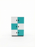 Casier de rangement scolaire modulaire verrouillable manuel ARSU moderne et coloré de haute qualité en panneau mélaminé, à fixation murale/sol