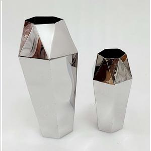 Luxury Irregular Modern Vase Shiny Silver Stainless Steel Customizable Floral Theme Home Office Occasion Decoration - Product Image 6