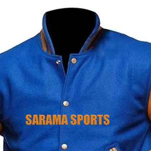 Veste universitaire de style américain en gros, veste de lycée noire en laine, manches en cuir chaud, personnalisable, veste de baseball universitaire - Product Image 2