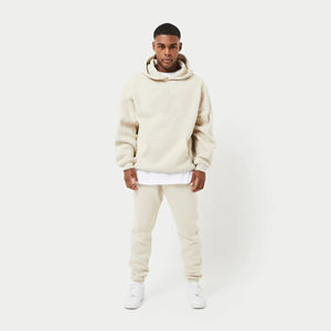 Sweat à capuche en coton épais pour hommes de haute qualité Logo personnalisé Polaire vierge Éponge française Goutte épaule Respirant Sweat à capuche surdimensionné - Product Image 3