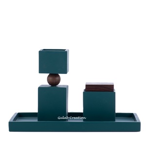 Brûleur d'encens en terrazzo gris Ensemble complet de brûleur Bakhoor avec plateau assorti et boîte de rangement pour parfum de maison et cadeaux islamiques - Product Image 2