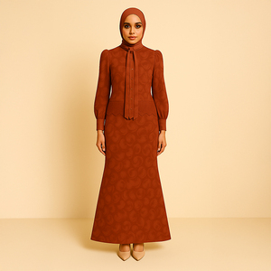 Traditionnel modeste deux pièces BAJU KURUNG ensemble pour musulmans grande taille avec jupe coton respirant pour vêtements islamiques - Product Image 4