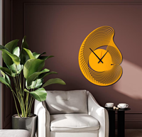 Jam Dinding Logam Jarum Kuarsa Abstrak Elegan Tanpa Suara Tik-tok Desain Modern untuk Kantor dan Ruang Tamu dengan Harga Grosir