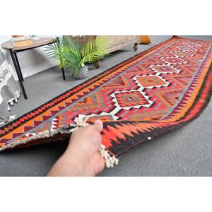 Vintage Turkish Classic Style Area Rug <b>Red</b> Orange Bohemian Pattern 33' X 11.9' <b>Wool</b> Latex for Entryway Hallway 9x12 Rectangle - Product Image 3