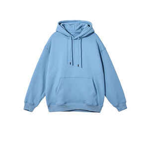 Sweat à capuche pour homme, 100% coton, doublé en polaire, coupe-vent, respirant, uni, coupe classique pour l'hiver - Product Image 4