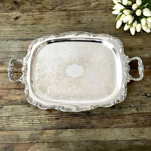 Bandeja DE SERVICIO DE ACERO INOXIDABLE útil para servir comidas a invitados que organizan Decoración de mesa o sostienen accesorios de bar - Product Image 5