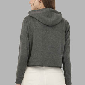 Best Material Soft Fabric Women Crop Top Hoodie Good Quality Attractive Contrast Best Outlet Women Crop Top Hoodie - Product Image 4