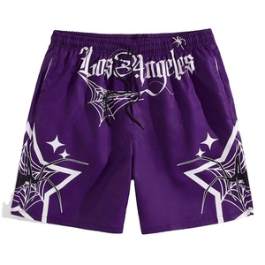 Pantalones Cortos de Malla para Hombre, Estilo Urbano, Holgados, con Gráfico de Telaraña, Hip Hop, Moda Casual de Verano - Product Image 1