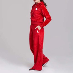 Hot Printed Color sólido 100% algodón transpirable Zip Sweatsuit Set mujeres Stand Front Heavyweight Winter Sporty Hoodie Jogger - Product Image 2