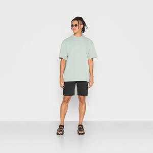 Streetwear personnalisé pour hommes T-shirt en coton surdimensionné à épaules tombantes longue robe unie ample et confortable - Product Image 2