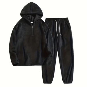 Men's Plus Size Solid Vintage Tracksuit Casual Fleece Pullover Sweatshirts Fluffy Warm Loose Fit Long Sleeve Hoodies Ultra Soft - Product Image 1