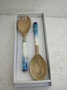 ช้อนไม้สำหรับใช้ในห้องครัวบ้านช้อนตักสลัดไม้สีสบายโลโก้สำหรับงานแต่งงานของโรงแรมสุดหรู - Product Image 2