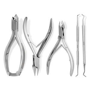 Kit d'outils de podiatrie 5 pièces avec flèche concave et pince à ongles à flamme Noirs Lime et sonde écologique - Product Image 1