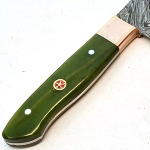 Cuchillo de chef de acero de Damasco ecológico hecho a mano con mango de palisandro, hoja afilada para cortar frutas y verduras - Product Image 4