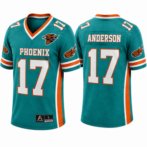 Camiseta de Fútbol Americano Personalizada para Hombre, Uniforme de Equipo, Transpirable, de Secado Rápido, con Número Personalizado, Venta al Por Mayor OEM - Product Image 4