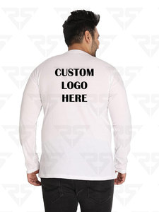 T-shirts surdimensionnés à manches longues et à col rond en usine Chemise personnalisée Big Tall Men T-Shirt 100% Cotton T-shirt 2023 OEM - Product Image 2