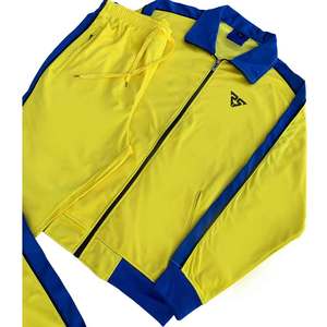 Survêtements en molleton de polyester pour hommes rayures latérales style d'hiver costumes de jogging coupe ajustée vêtements de gymnastique actifs survêtements de sport de football - Product Image 3