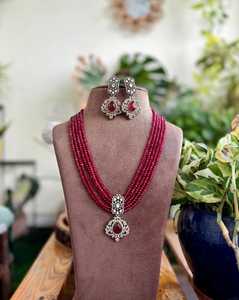 Designer victorien Polki collier ensemble boucles d'oreilles fabriqués à la main en laiton polonais bijoux de mariée pour la célébration de fête de fiançailles de mariage - Product Image 1