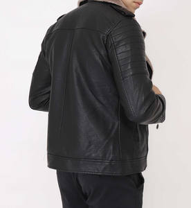 Veste en cuir souple ajustable, nouvelle arrivée, pour hommes, vêtements de mode, manches longues, nouveau style tendance, vestes en cuir en vente - Product Image 3