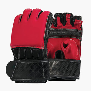 Custom Personalized Logo PU Leather MMA Kickboxing <b>Gloves</b> <b>Moisture</b> Wicking Hook Loop Closure Half Finger Design Unisex Adult - Product Image 4