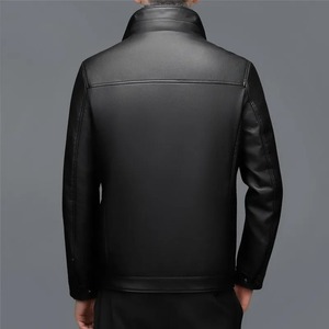 Winter New Men's Genuine <b>Leather</b> Stand <b>Shirt</b> High Quality Waterproof Breathable Sheepskin Casual <b>Shirt</b> Warm Thick White Duck - Product Image 2