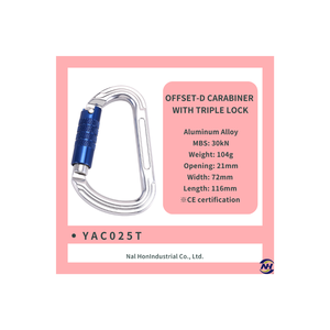 Mousqueton en alliage d'aluminium anodisé YAC025T-Durable et élégant EN362:2004 Certifié Utilisation générale de l'industrie - Product Image 5