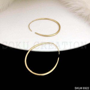 <b>Gold</b> Plated Unique Oval Shape <b>Hoop</b> Earring Trendy Christian Jewelry SKU6922 - Product Image 1