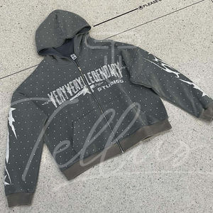 Sweat à capuche français épais 100 % coton délavé à l'acide pour homme, service OEM, vente en gros directe usine - Product Image 3